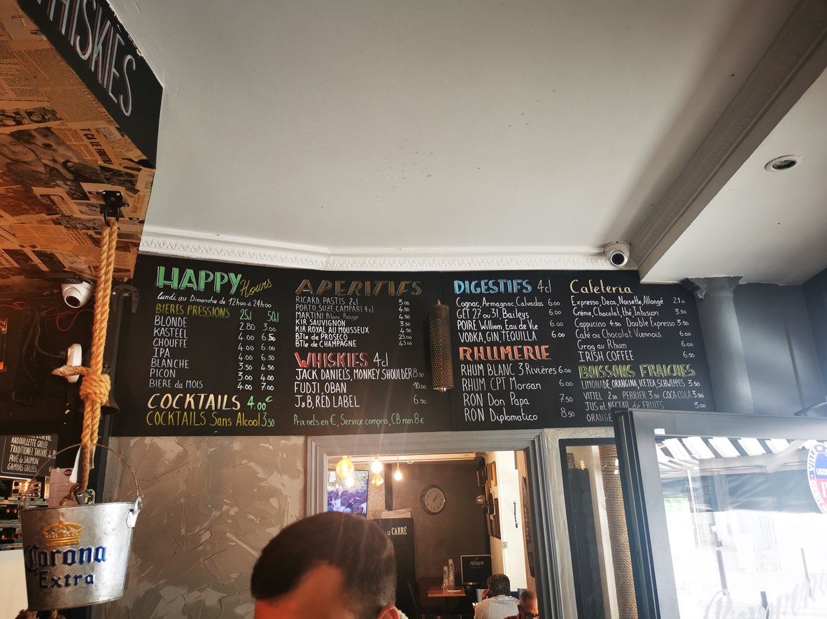 Le Carré menu 3