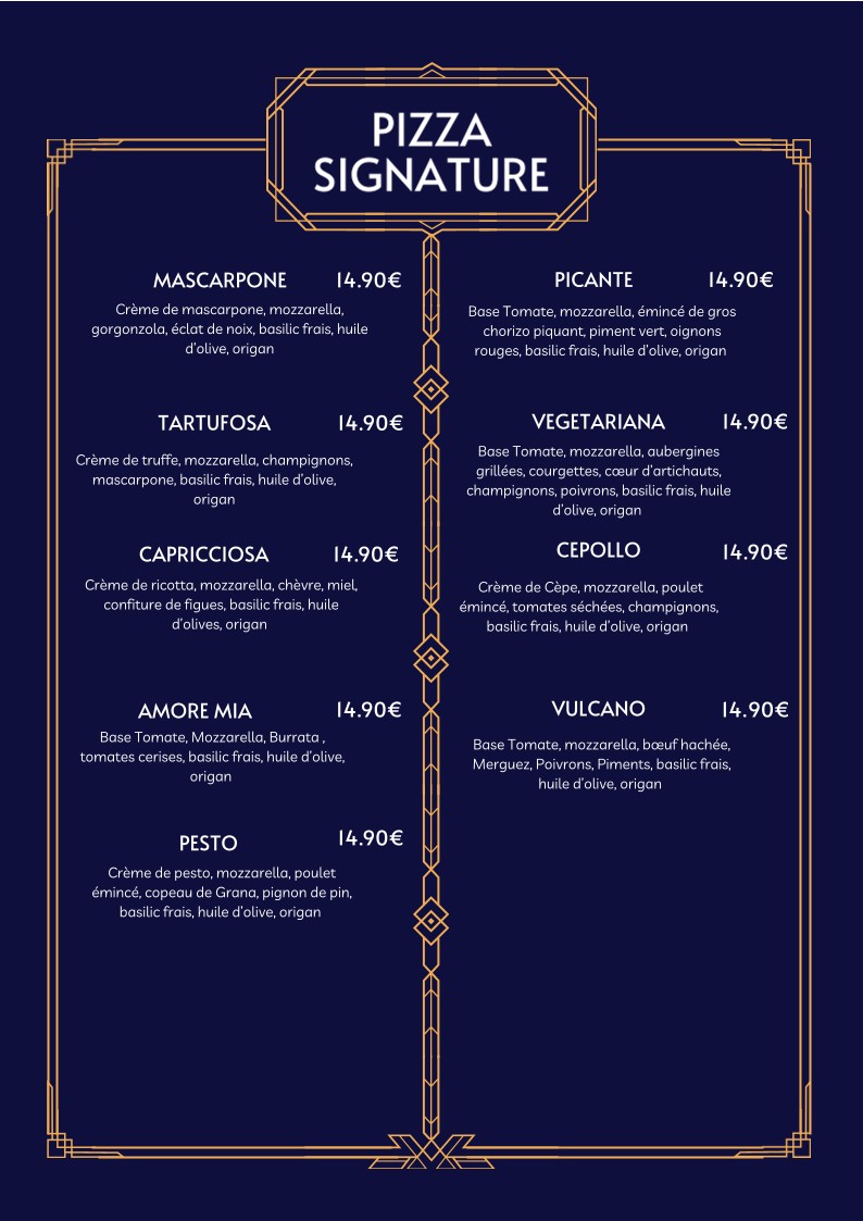 O' Flagrant Délice Pizza menu 3