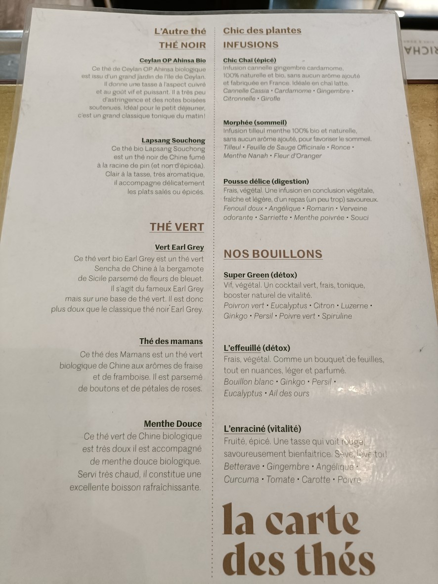 Café du Théâtre de la Cité menu 2