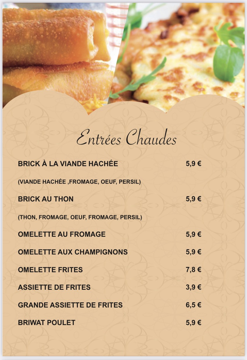 Restaurant La Baraka menu 2