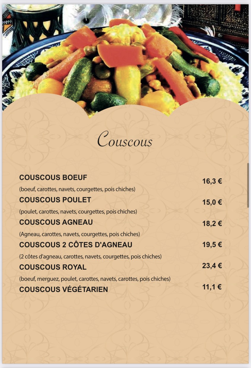 Restaurant La Baraka menu 5