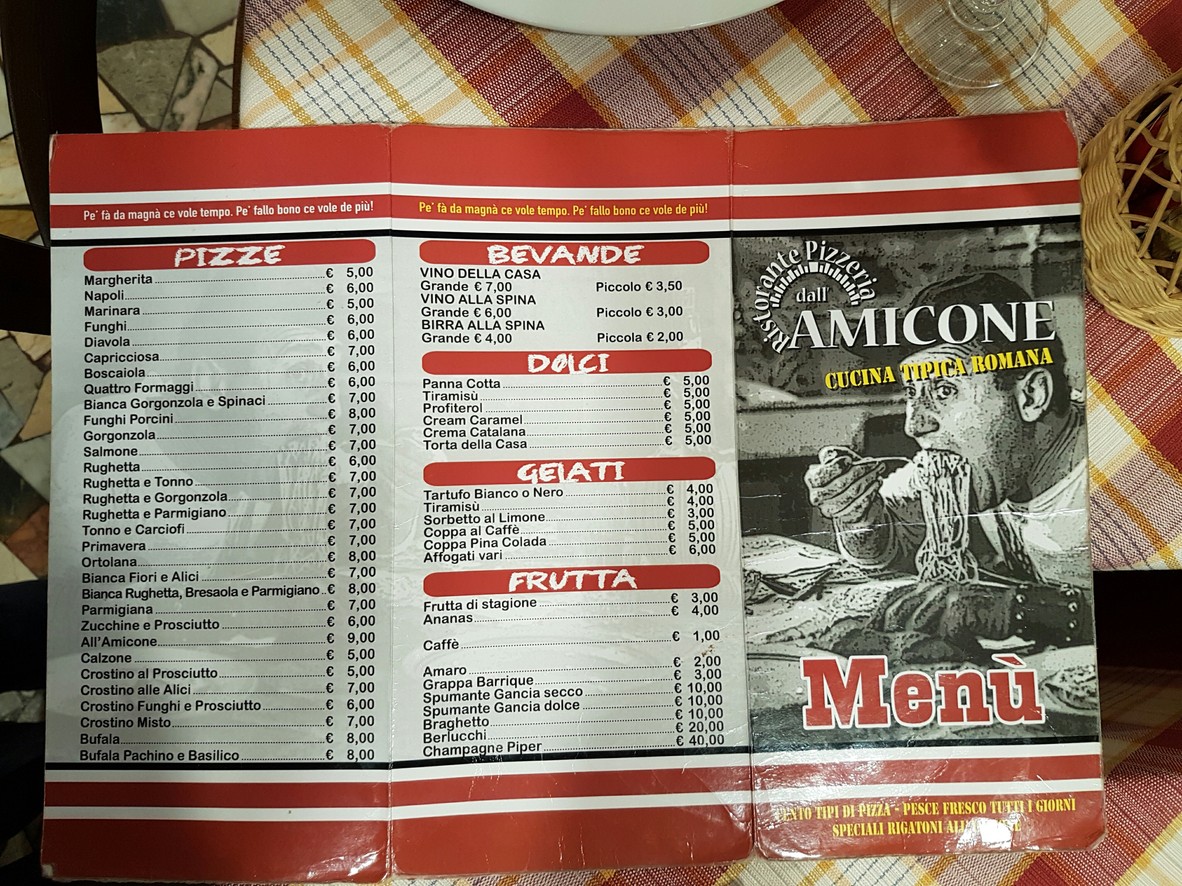 Ristorante Pizzeria Dall'Amicone menu 1