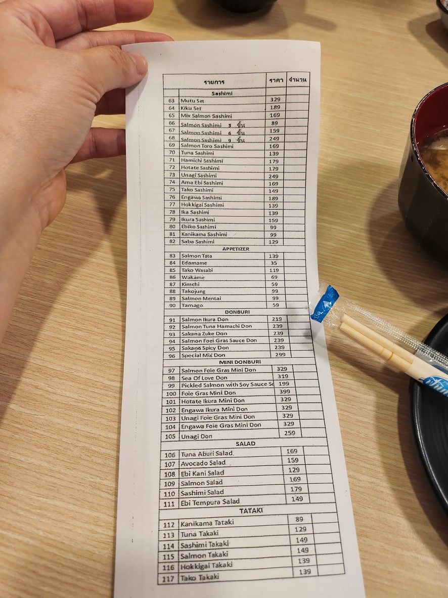 Sudachi Sushi menu 2