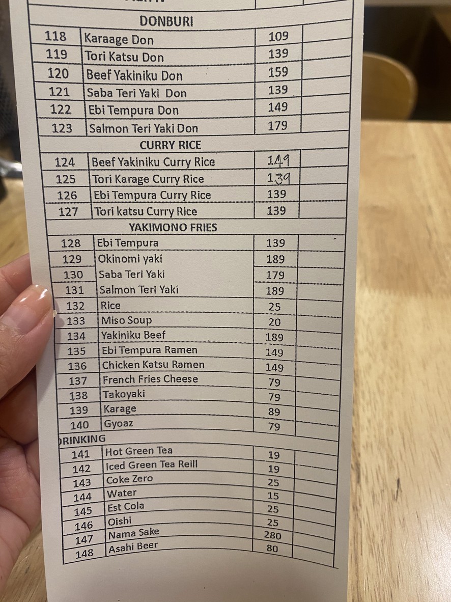 Sudachi Sushi menu 3