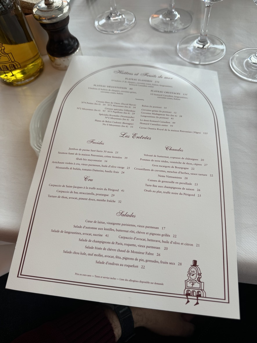 Le Flandrin menu 1