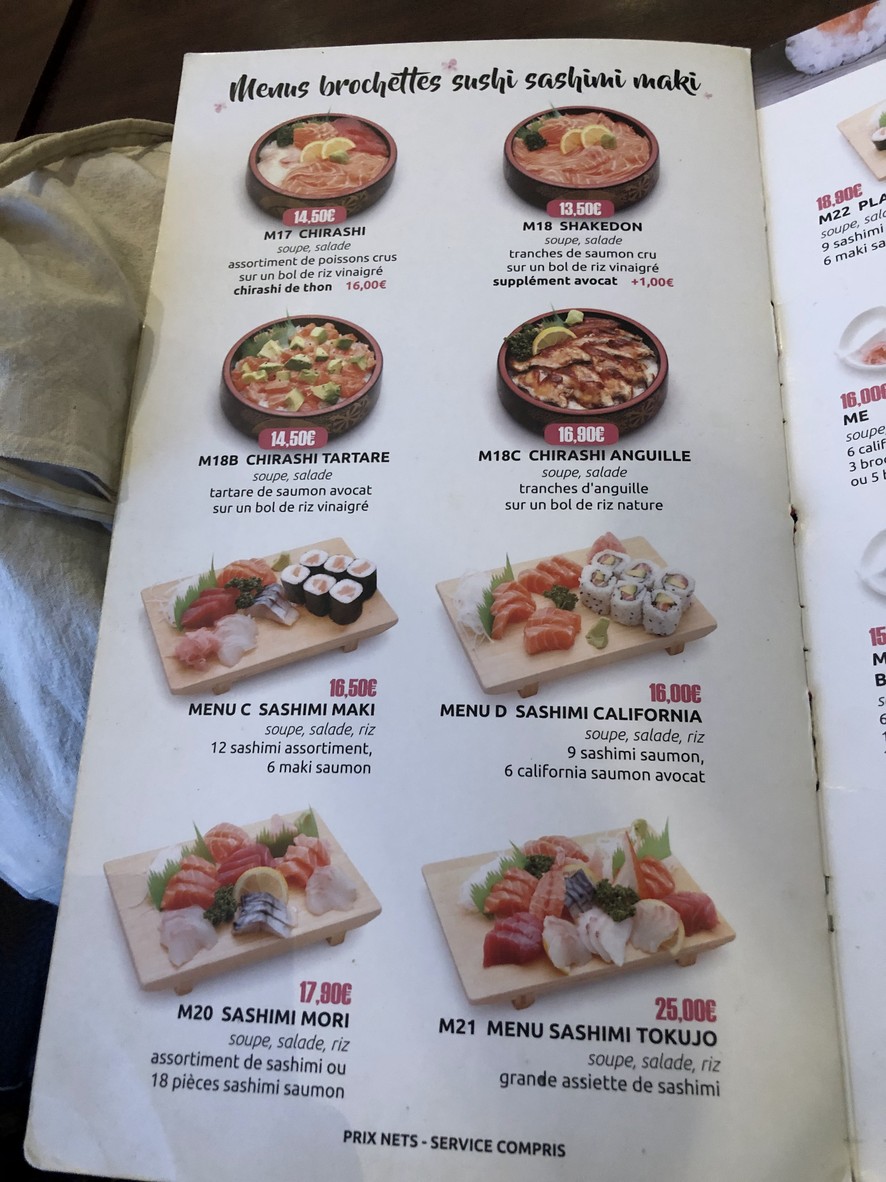 Sakura Puteaux menu 4
