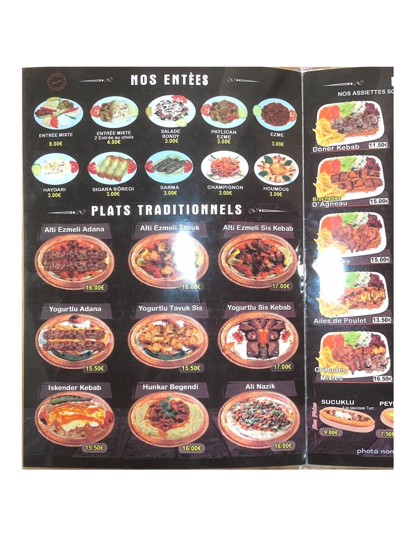 Bondy Grill menu 2