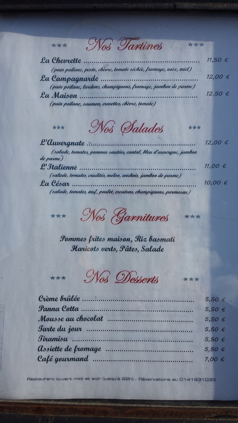 Le Berlioz menu 2