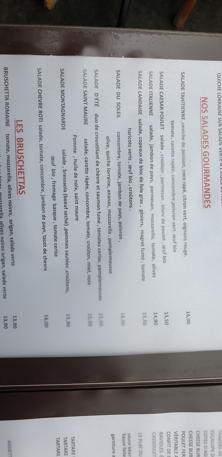 LE BALARD menu 1