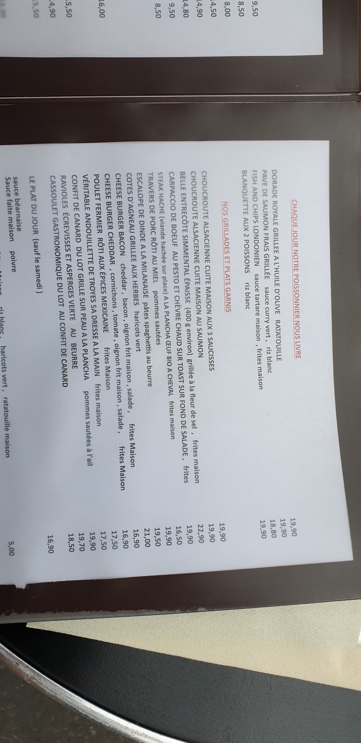LE BALARD menu 2