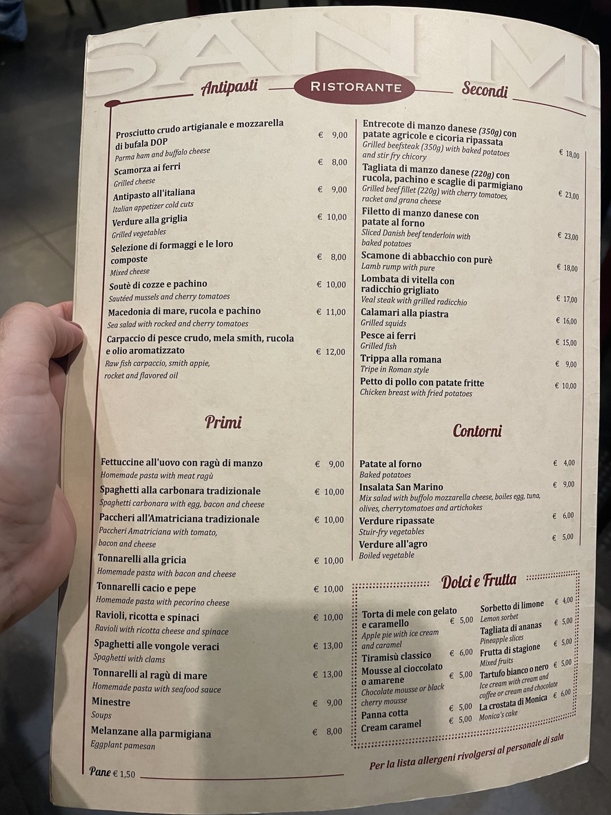 Pizzeria San Marino menu 2