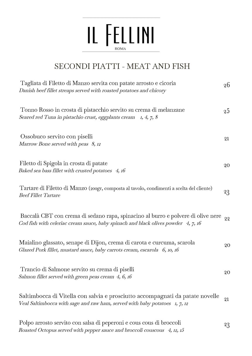 Ristorante Il Fellini menu 3