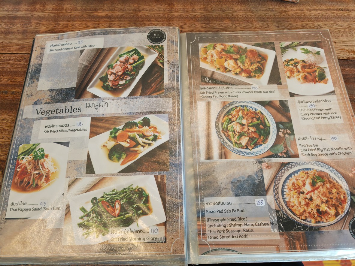 THE SIXTH 6th menu 1