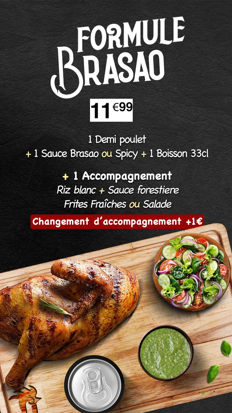 Brasao Nation- Restaurant poulet braisé Paris 12ème menu 4