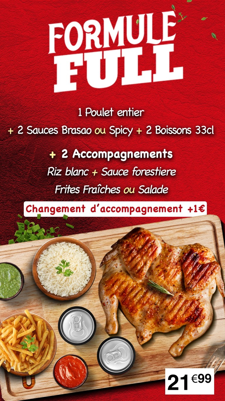 Brasao Nation- Restaurant poulet braisé Paris 12ème menu 5