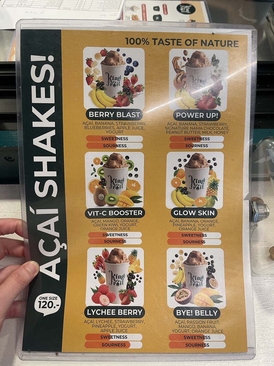 KINGFRUITBKK : Acai Bowl 萨恩镇分店 menu 2