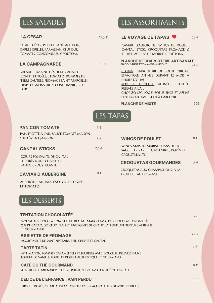 Le Mademoiselle menu 2