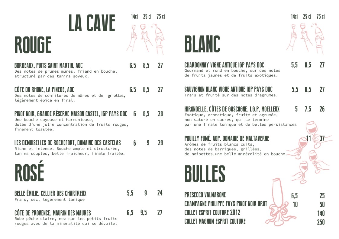 Le Mademoiselle menu 5