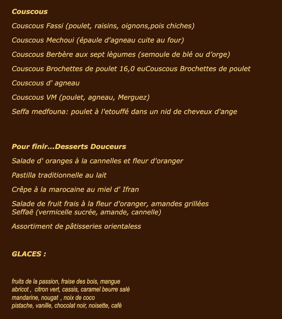 Villa Mimouna menu 3