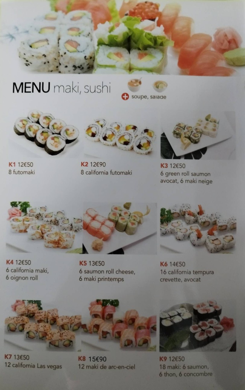sushi HIRO restaurant japonais menu 4
