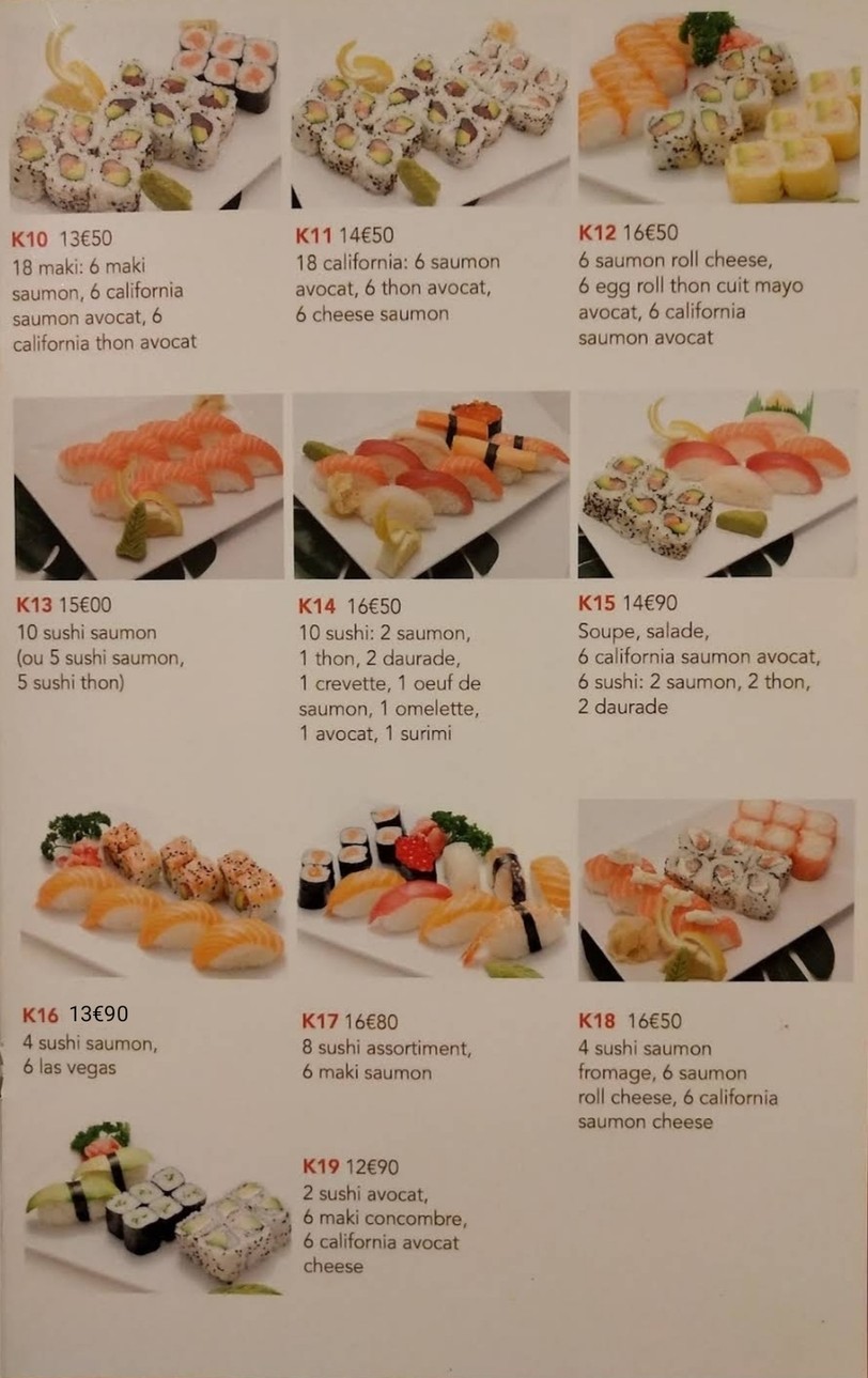 sushi HIRO restaurant japonais menu 5