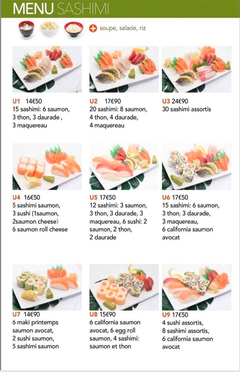 sushi HIRO restaurant japonais menu 6