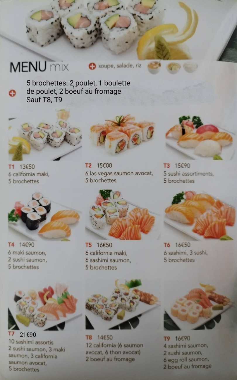 sushi HIRO restaurant japonais menu 8
