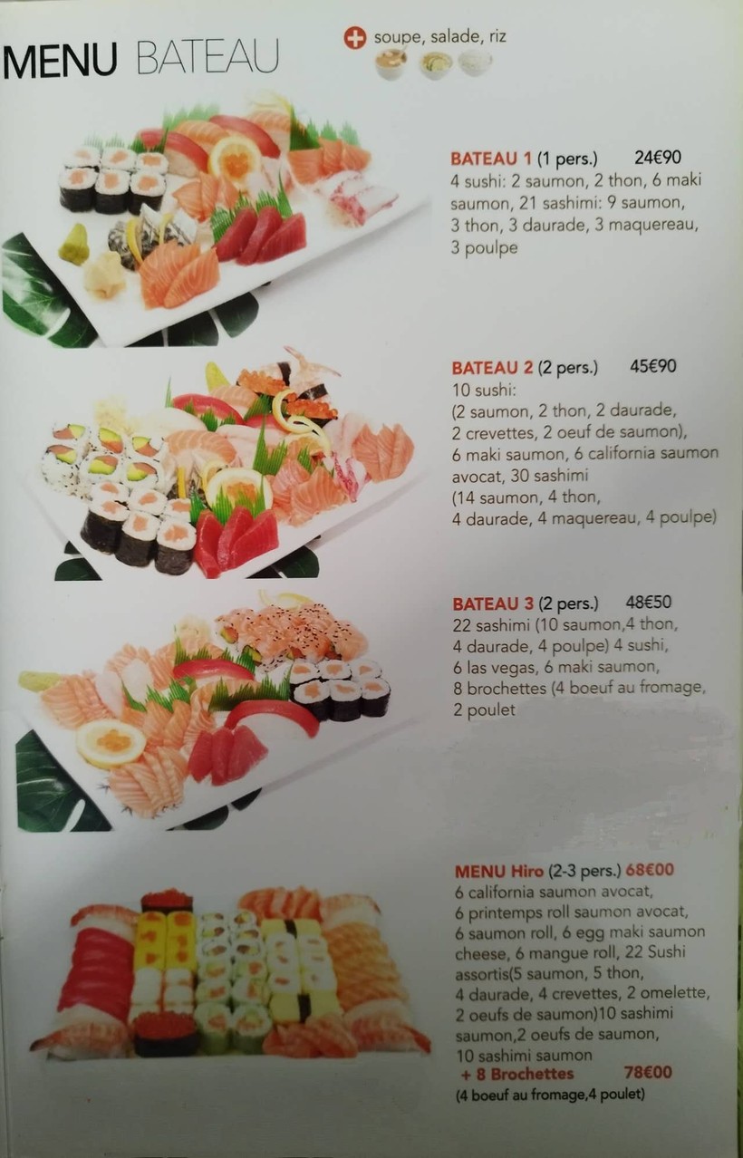 sushi HIRO restaurant japonais menu 10