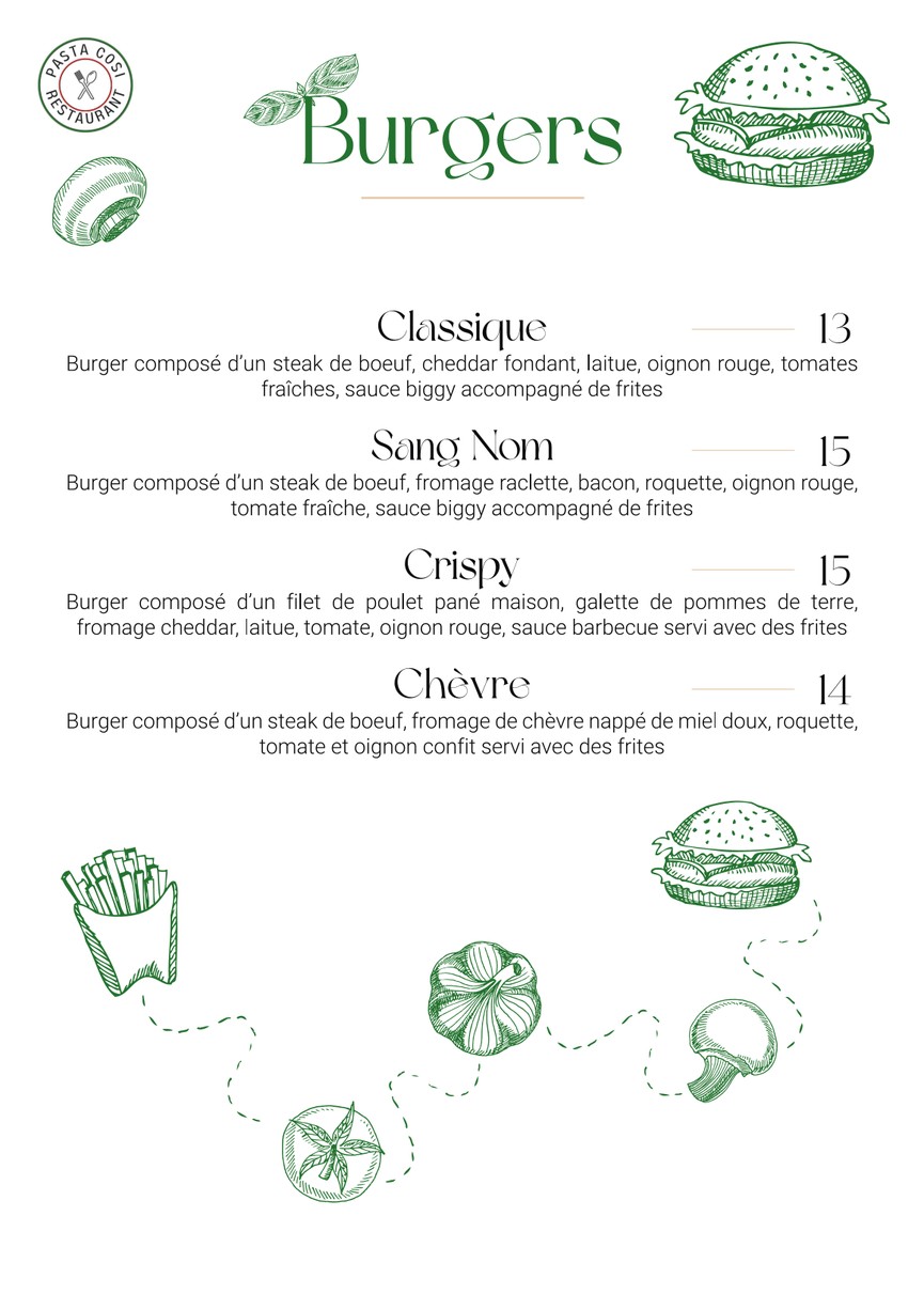Pasta Cosi menu 5
