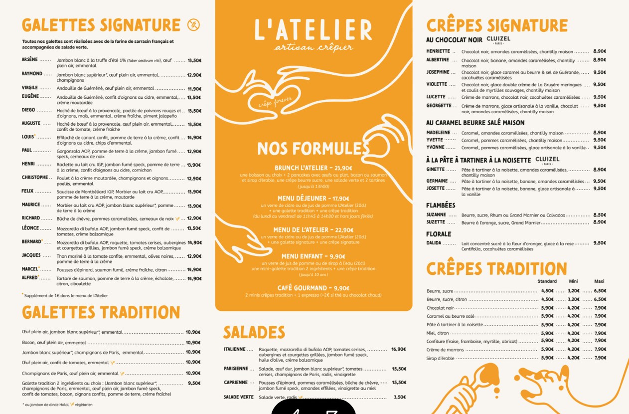L'Atelier Artisan Crêpier - Neuilly menu 1