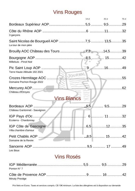 BISTROT XVI - RESTAURANT CAFÉ menu 3