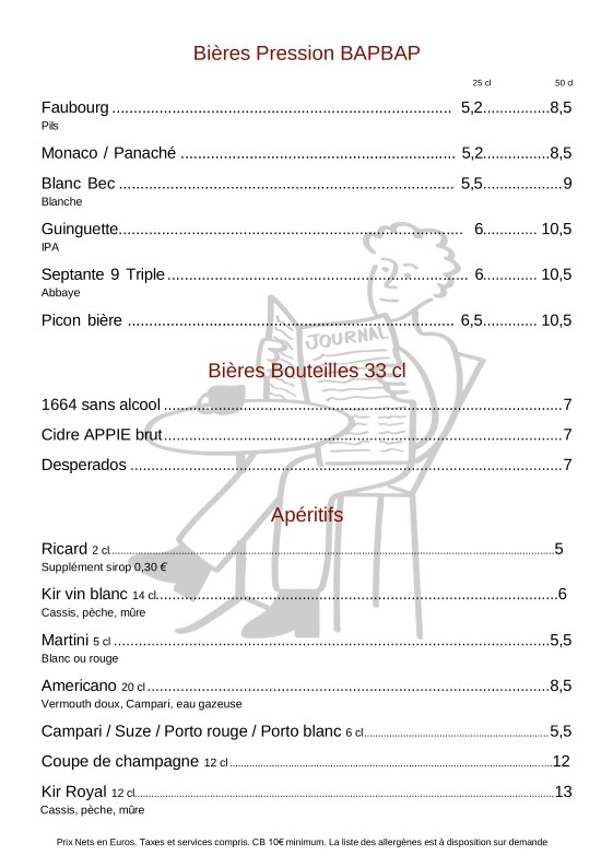 BISTROT XVI - RESTAURANT CAFÉ menu 5