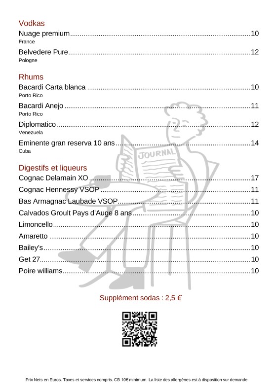 BISTROT XVI - RESTAURANT CAFÉ menu 7