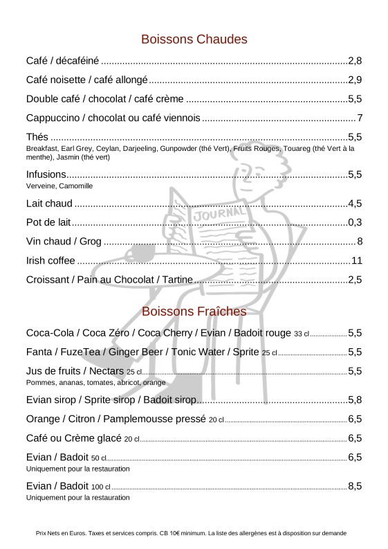 BISTROT XVI - RESTAURANT CAFÉ menu 8