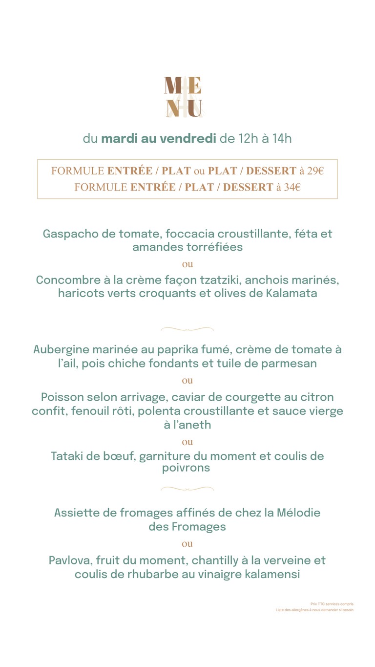 À Table ! menu 1
