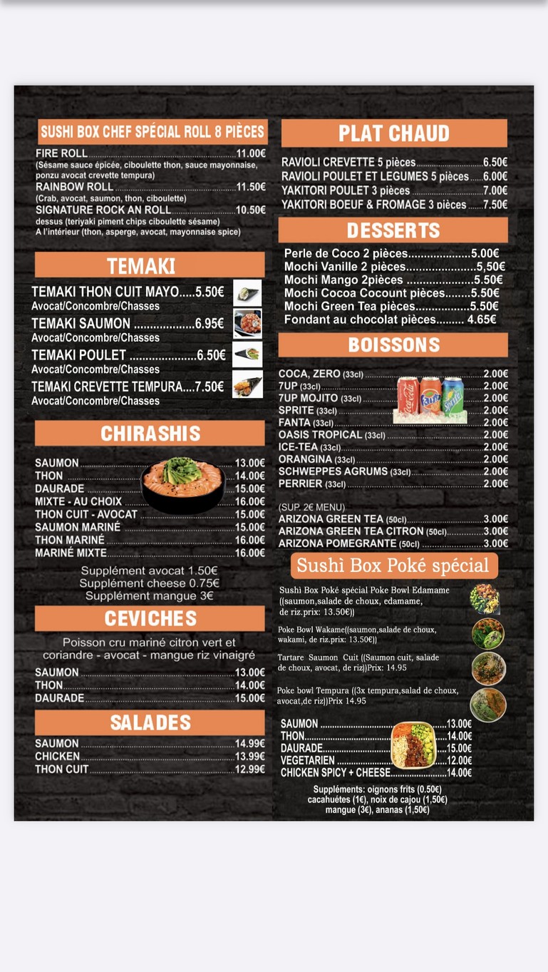 Sushi Box Paris menu 5