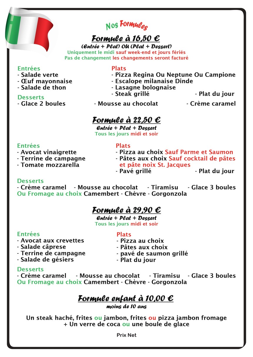 Restaurant Pizzeria PALERMO menu 1