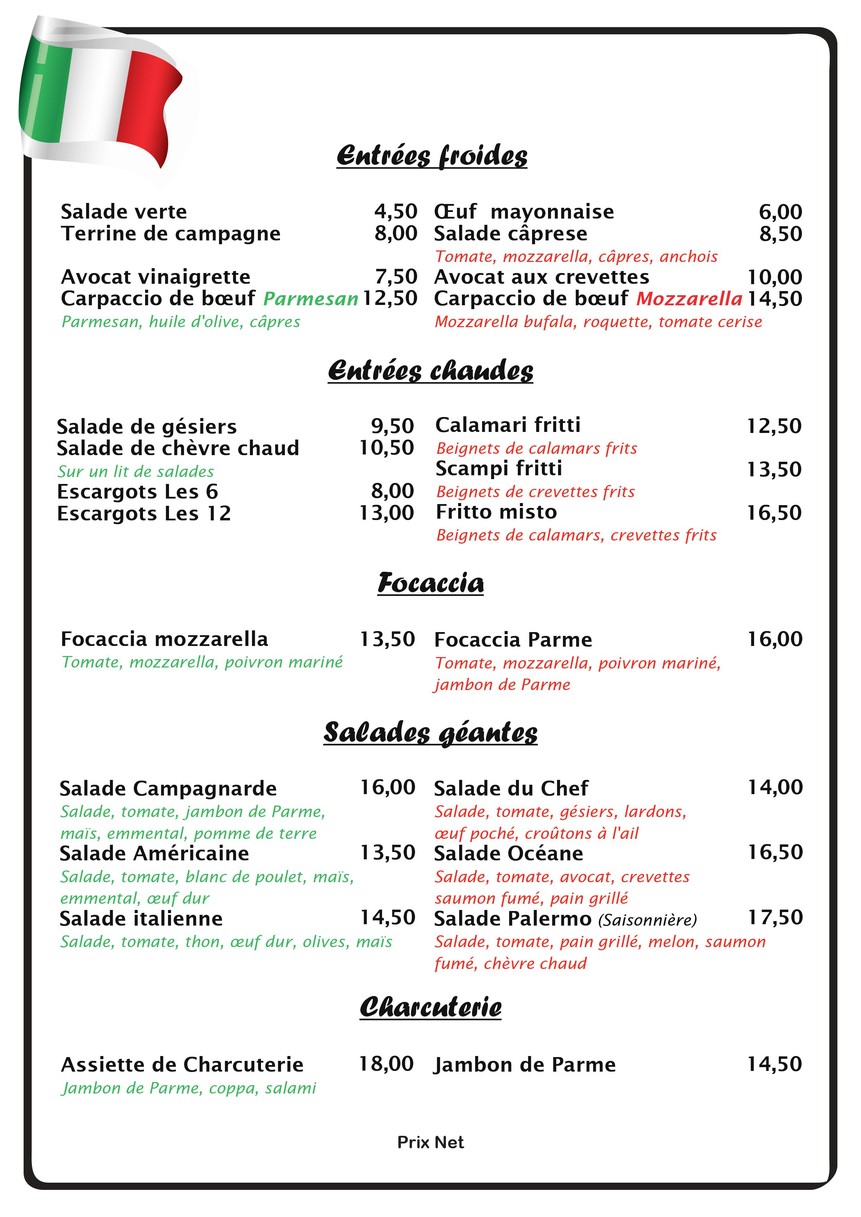 Restaurant Pizzeria PALERMO menu 2