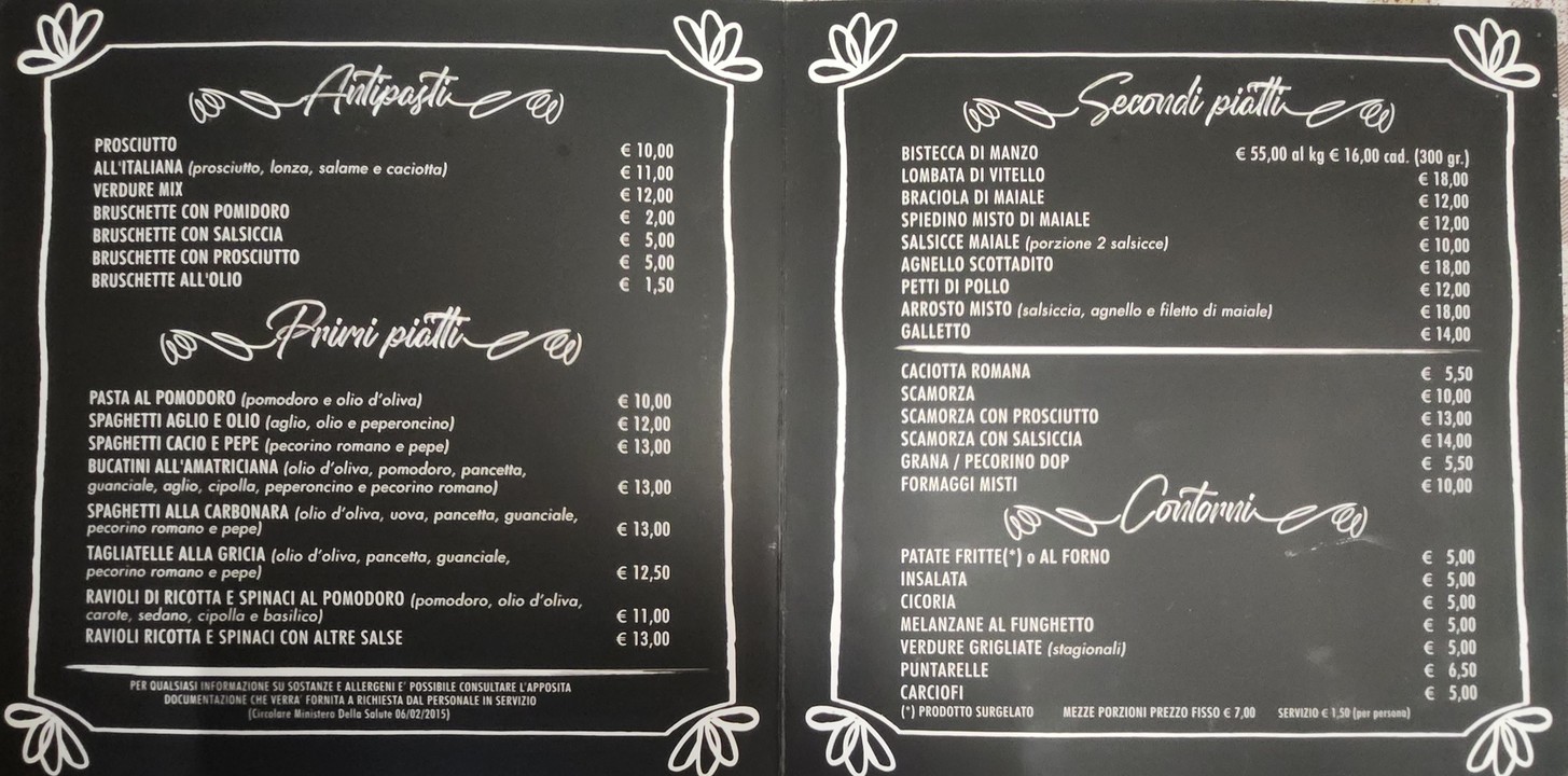 Trattoria da Marcello menu 1