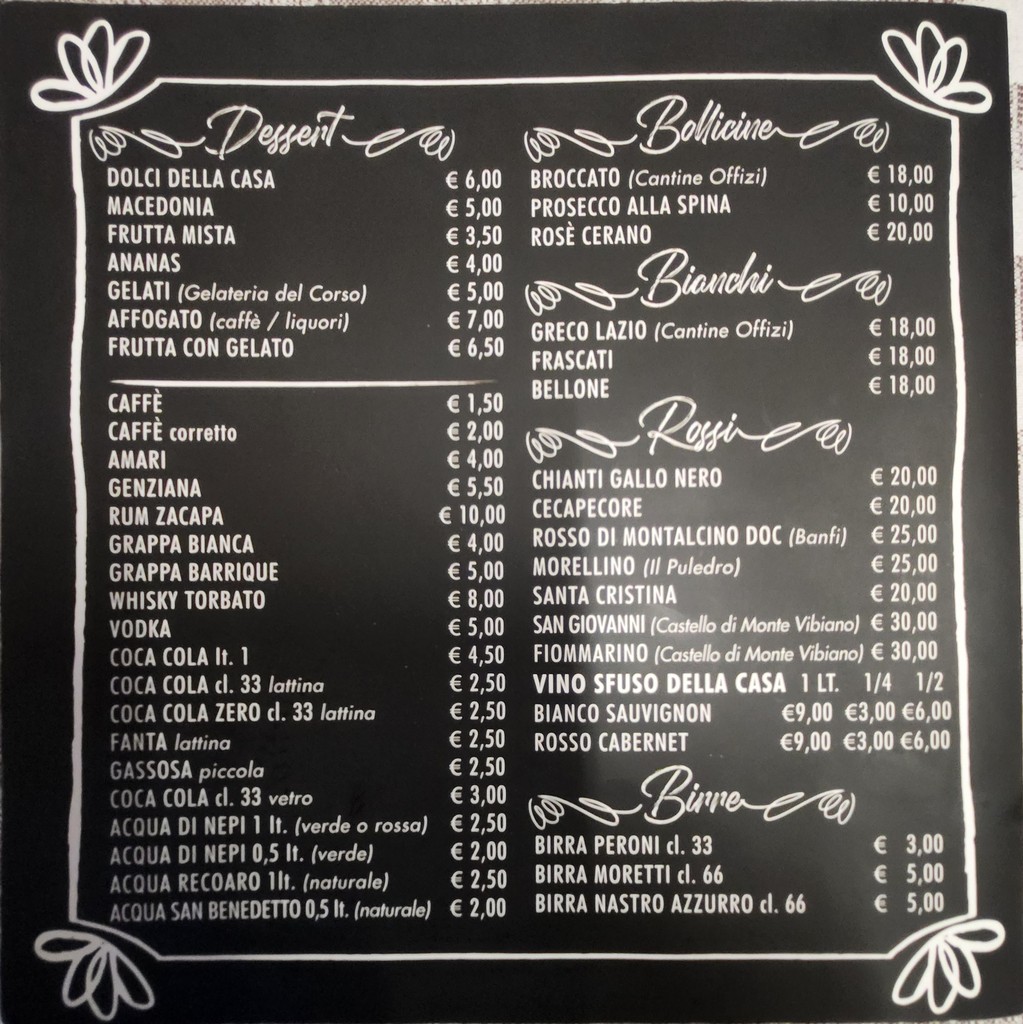 Trattoria da Marcello menu 2