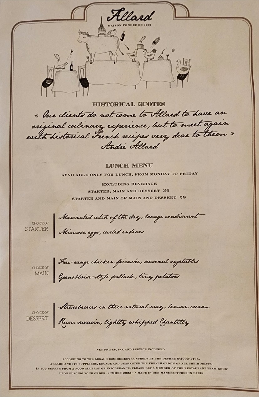 Allard menu 1