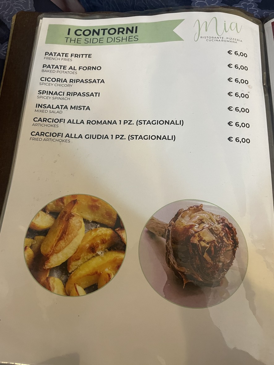 Mia Ristorante menu 6