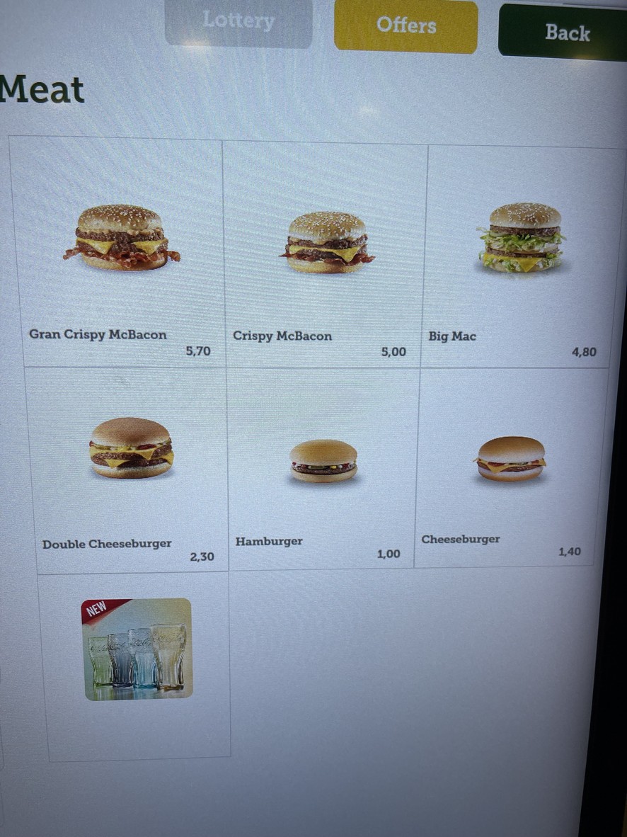 McDonald's menu 1