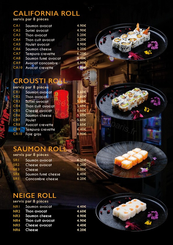 Ohayo poke sushi menu 1