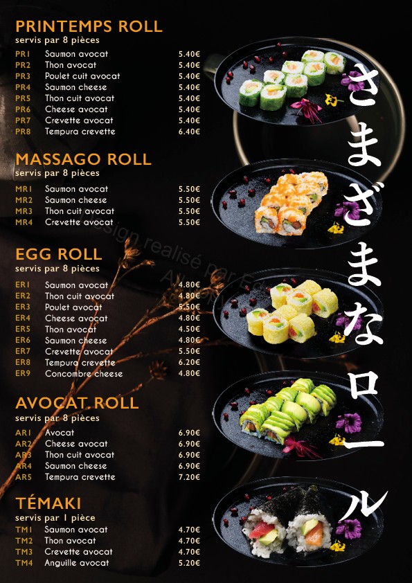 Ohayo poke sushi menu 2