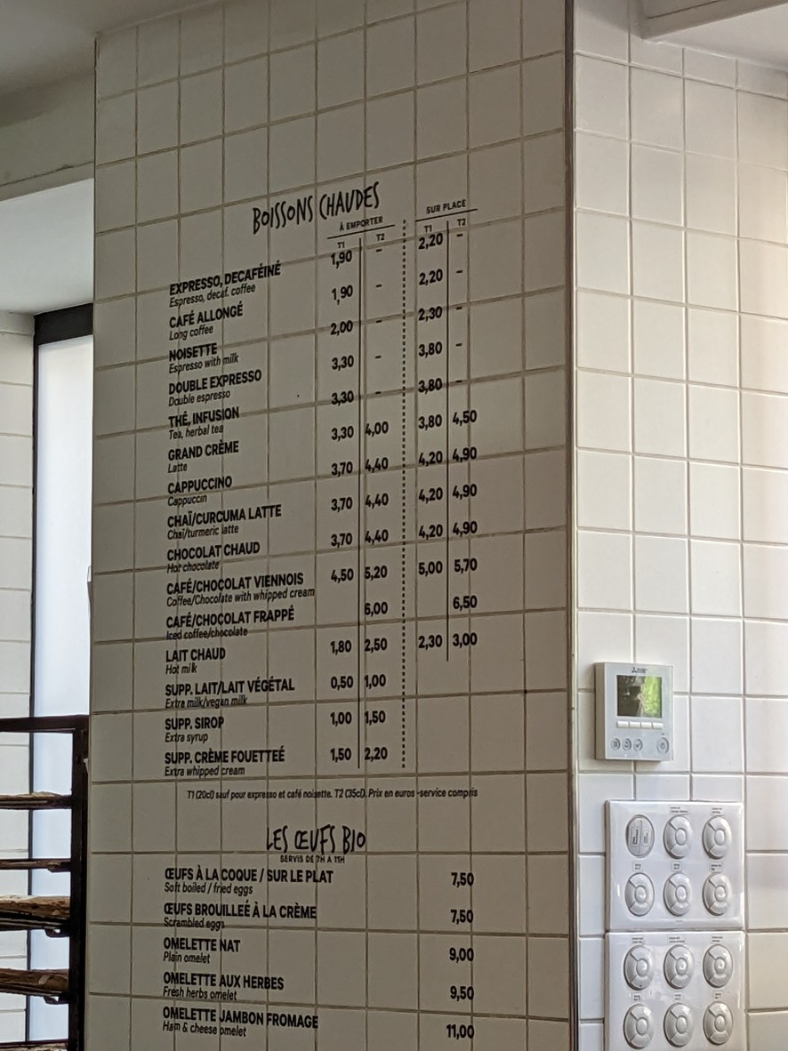 Boulangerie Eric Kayser - Grande-Armée menu 2