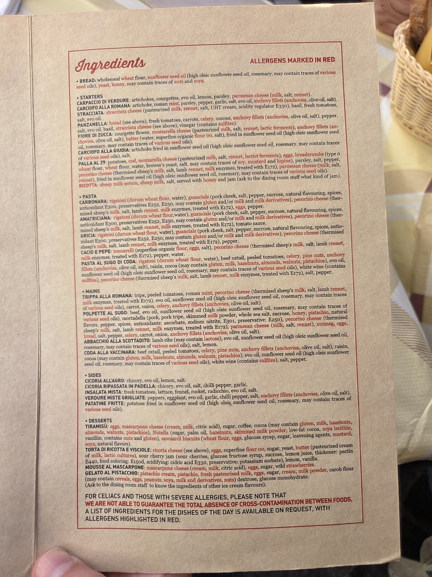 Trattoria Da Enzo al 29 menu 2
