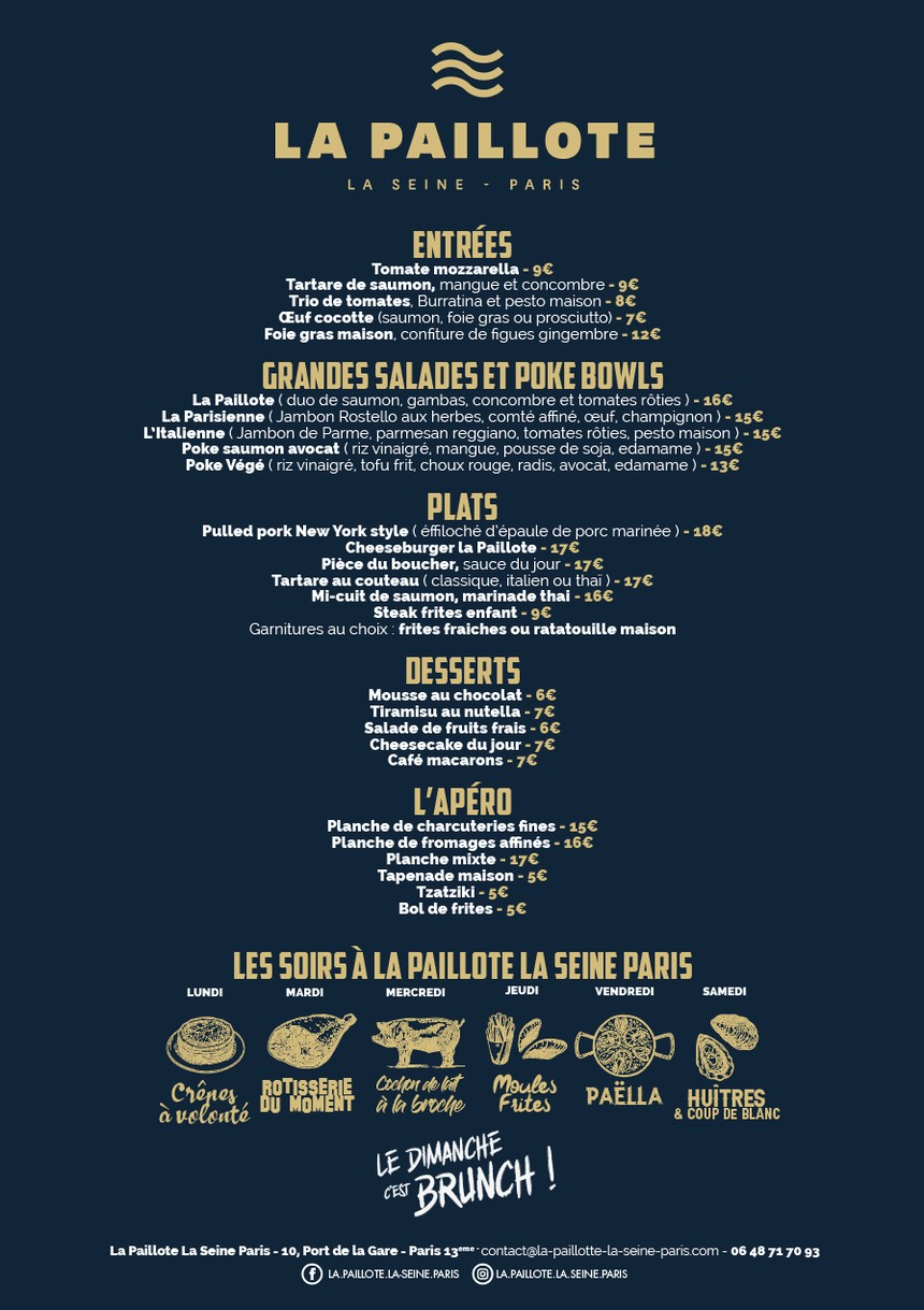 La Paillote menu 1