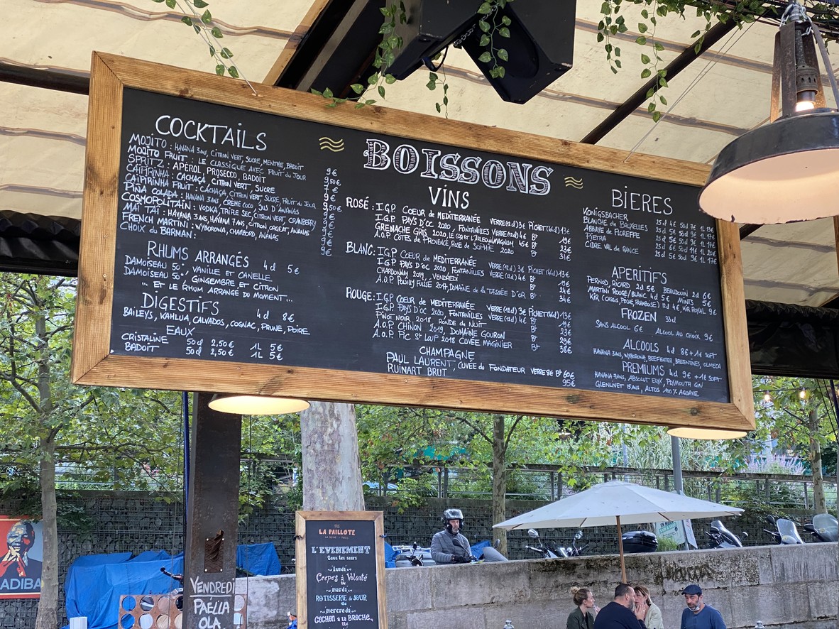 La Paillote menu 2