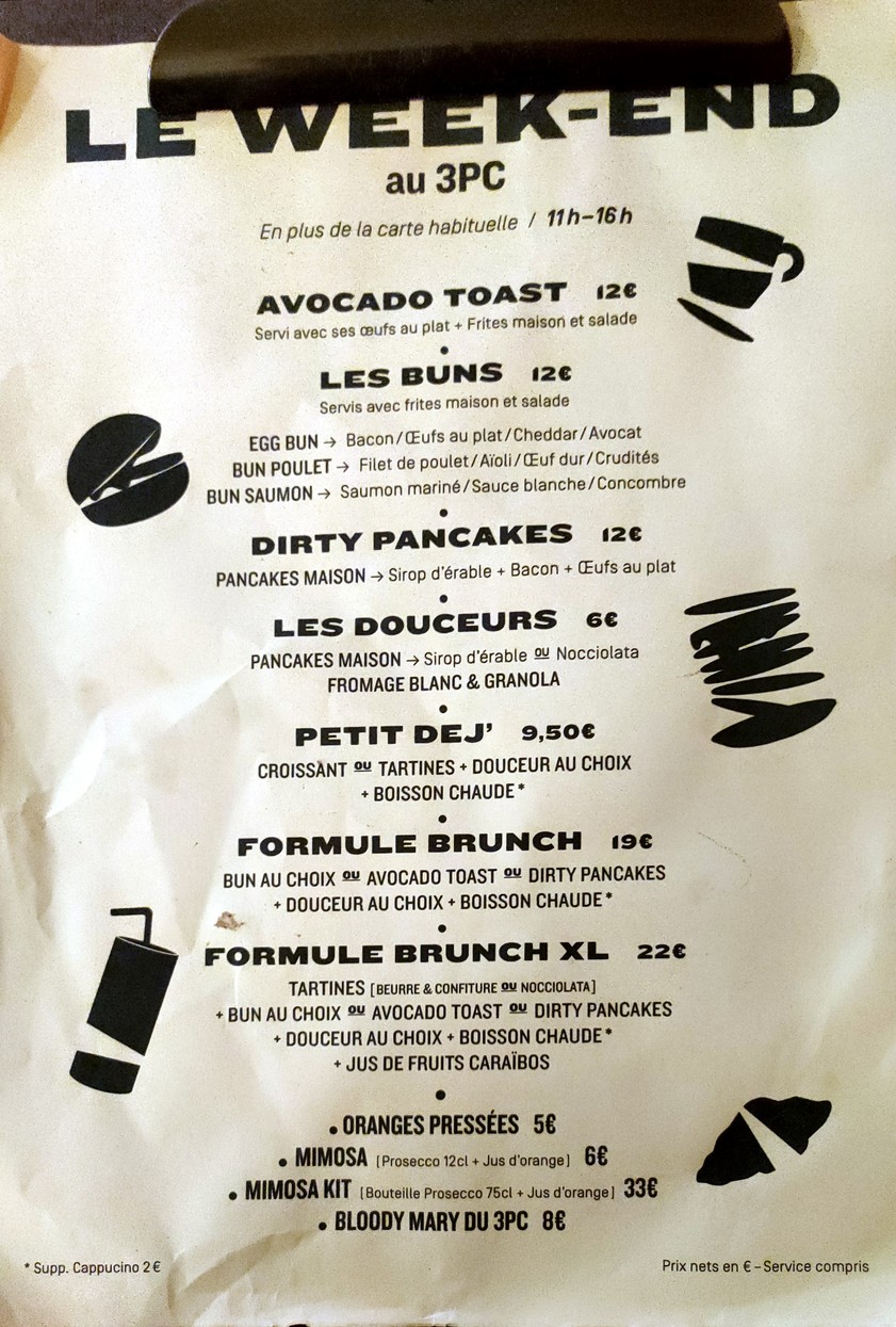 3 Pièces Cuisine menu 1
